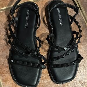 Sincerly Jules Black Strappy Sandals